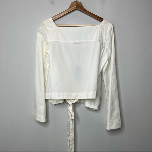 Rebecca Minkoff Womens Size Small Frannie Top in Chalk NEW Blouse Tie Back White - Picture 3 of 11